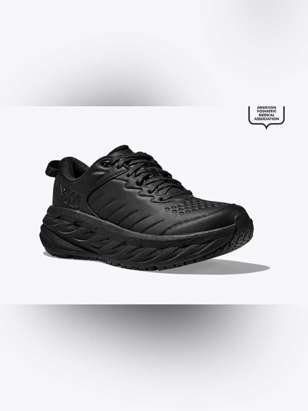 Hoka Men’s Bondi Slip Resistant Running Shoes in All Black